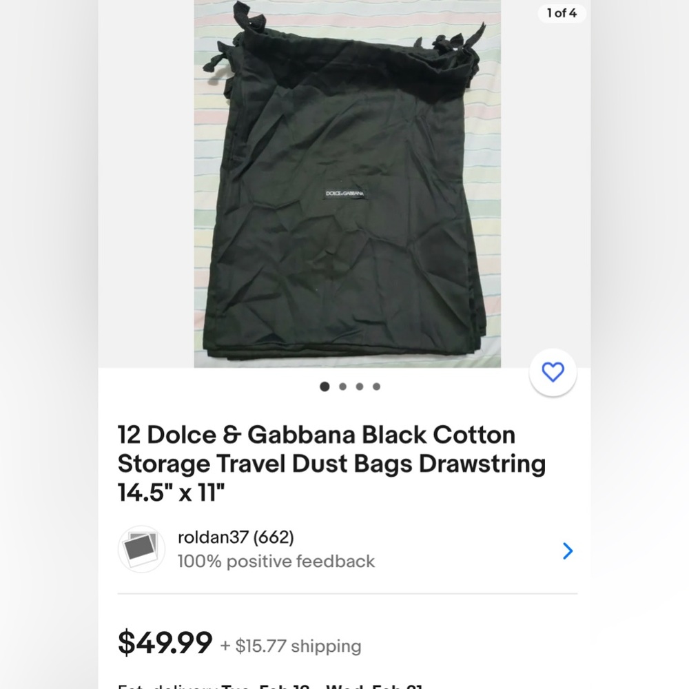 DOLCE GABANNA - Logo dust bag, large